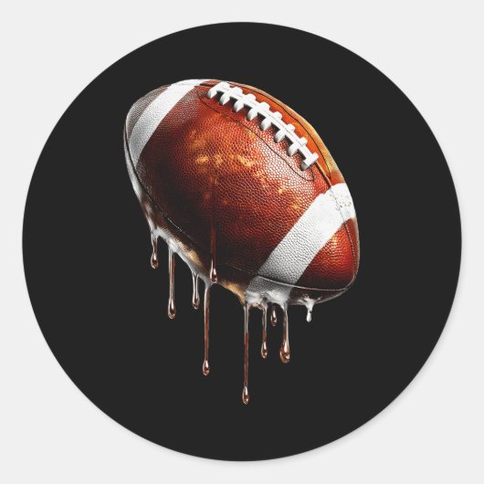 Football Game Day Drip Graphic Runder Aufkleber (Vorderseite)