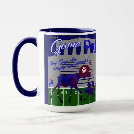 Football Game Day Moose & Ostrich Tasse (Links)