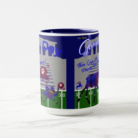 Football Game Day Moose & Ostrich Tasse (Zentrum)