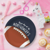 Football Game Day Navy Blue Pappteller (Party)