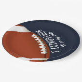 Football Game Day Navy Blue Pappteller (Schrägansicht)