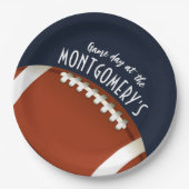 Football Game Day Navy Blue Pappteller (Vorderseite)