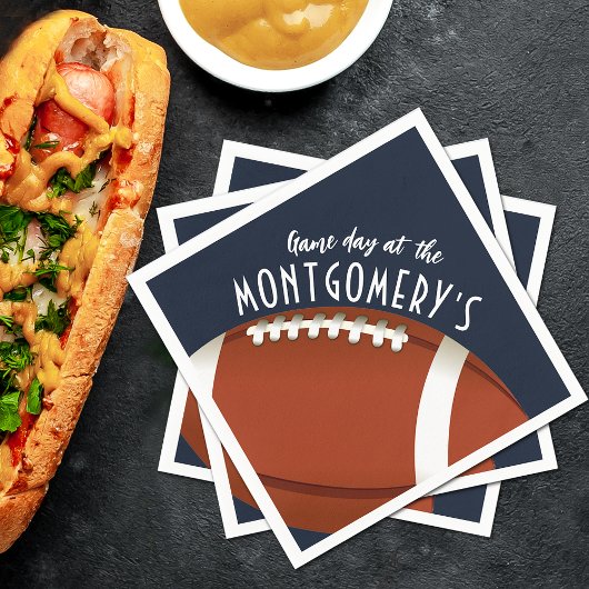 Football Game Day Navy Blue Serviette