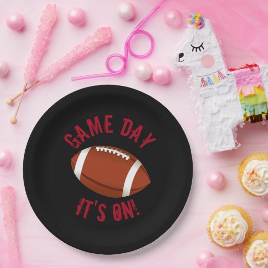 Football Game Day Paper Plate Pappteller (Party)
