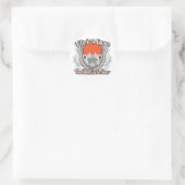 Football Game Orange Runder Aufkleber (Tasche)