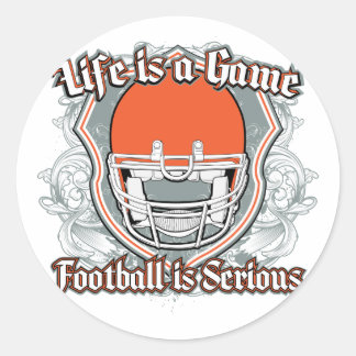 Football Game Orange Runder Aufkleber