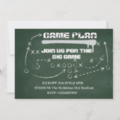 Football Game Plan Chalkboard Big Game Party Einladung (Vorderseite)
