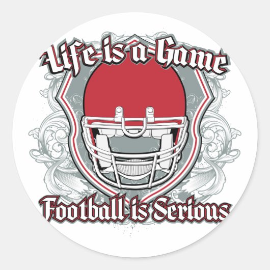 Football Game Red Runder Aufkleber (Vorderseite)