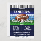 Football Game Ticket Dark Blue Party Einladung (Vorderseite)