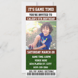 FOOTBALL Geburtstagsparty TICKET FOTO Einladung