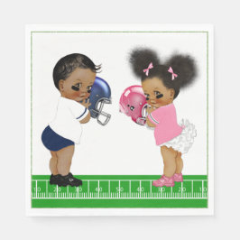 Football Gender Reveal Baby Shower Paper Napkin Serviette