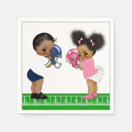Football Gender Reveal Baby Shower Paper Napkins Serviette