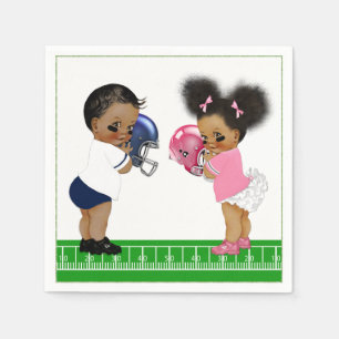 Football Gender Reveal Baby Shower Paper Napkins Serviette