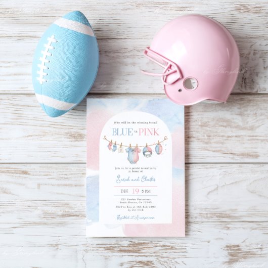 Football Gender Reveal Party Einladung