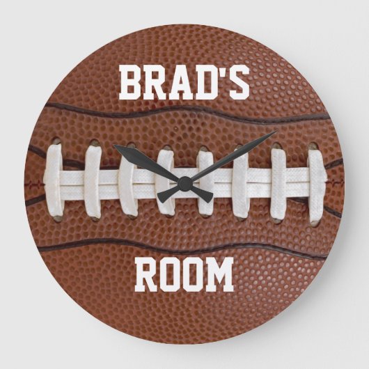 Football Gift Idea Personalized Name Große Wanduhr (Vorderseite)