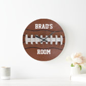 Football Gift Idea Personalized Name Große Wanduhr (Zuhause)
