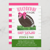 Football Girl Baby Dusche Einladung (Vorne/Hinten)