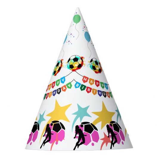 Football Girl Birthday, Football Player Gift Party Partyhütchen (Vorderseite)
