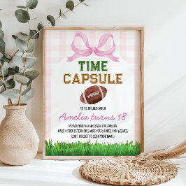 Football Girl Geburtstag Zeitkapsel Zeichen Poster