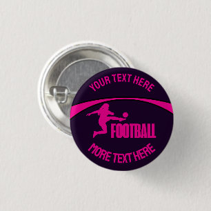 Football Girl Player, Team, Geburtstagsgeschenk Button
