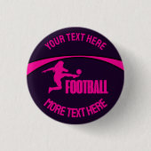 Football Girl Player, Team, Geburtstagsgeschenk Button (Vorderseite)