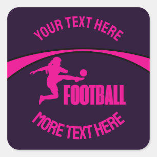 Football Girl Player, Team, Geburtstagsgeschenk Quadratischer Aufkleber