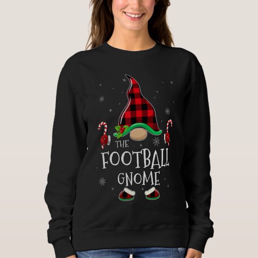 Football Gnome Buffalo Plaid Matching Family Chris Sweatshirt (Vorderseite)