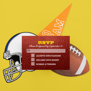 Football Gold Bar Mitzvah RSVP Card Karte