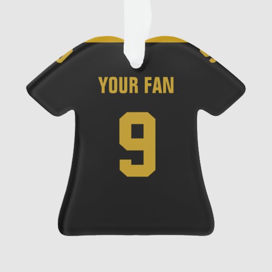 Football Gold & Black Jersey Ornament (Vorderseite)
