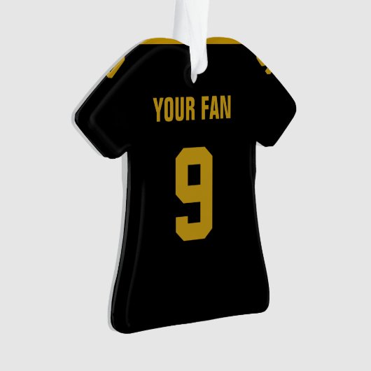 Football Gold & Black Jersey Ornament (Vorderseite)