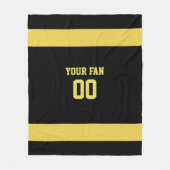 Football Gold & Black Personalisiert Fleecedecke (Vorderseite)