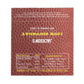 Football Gold Gastgeschenk Chocolate Candy Wrapper Notizblock (Vorderseite)
