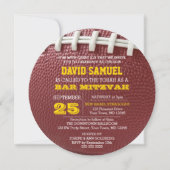 Football Gold Runde Bar Mitzvah Einladung (Vorderseite)