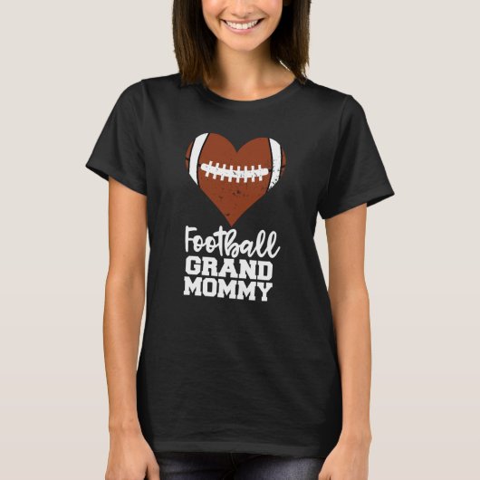 Football Grandmommy Football Heart Grand Mommy T-Shirt (Vorderseite)