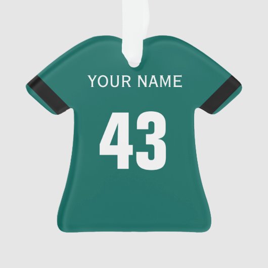 Football Green, Black & White Jersey Ornament (Vorderseite)