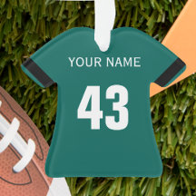 Football Green, Black & White Jersey Ornament