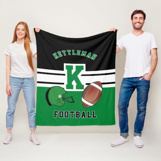 Football 🏈 Green Sport Letter Fleecedecke (Beispiel)