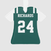 Football Green & White Jersey Ornament (Vorderseite)