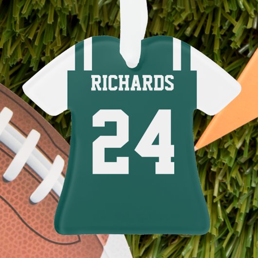 Football Green & White Jersey Ornament