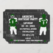 Football Grid Eisen Geburtstagsparty Einladung (Vorne/Hinten)