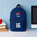 Football Helm Personalisiert Bedruckter Rucksack<br><div class="desc">Fußball thematisierte Kinder maßgeschneidertes Design.</div>