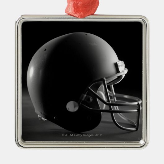 Football-Helm Silbernes Ornament (Vorne)