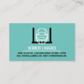 Football Helmet & Goal, Football Coach Foto Visitenkarte (Vorderseite)