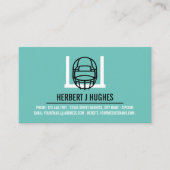 Football Helmet & Goal, Football Coach Foto Visitenkarte (Vorderseite)