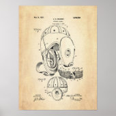 Football Helmet Patent Print Poster (Vorne)