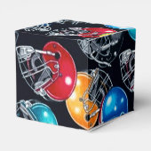 Football Helmet Pattern Cube Geschenkschachtel (Rückseite)