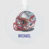 Football Helmet Pop Art Motivational Name Ornament (Rückseite)