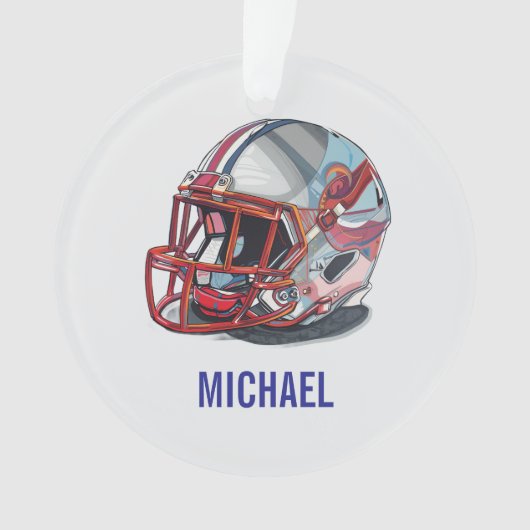 Football Helmet Pop Art Motivational Name Ornament (Vorderseite)