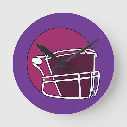 Football Helmet Runde Wanduhr (Vorderseite)