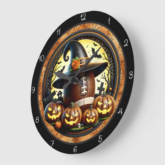 Football Hexenhut Halloween Große Wanduhr (Winkel)